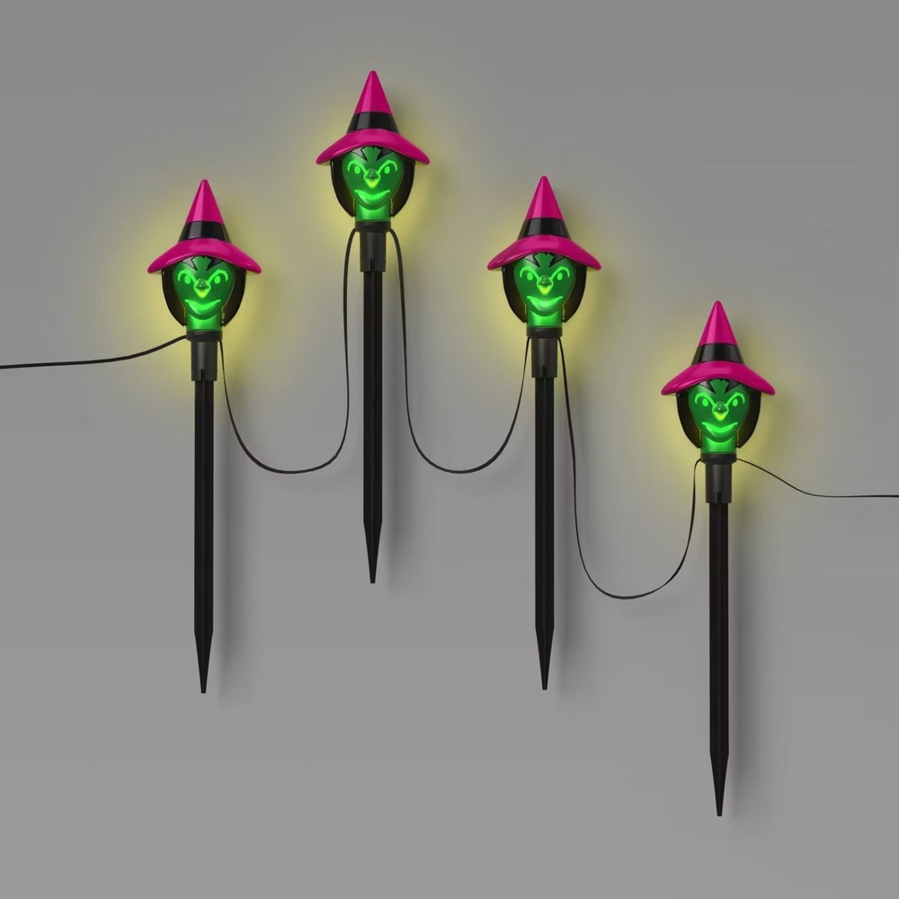 Talking Witch Novelty Stake Lights with Warm White LEDs - Hyde and EEK! Boutique
